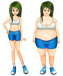 Vector: Transformation of a girl's body Transformation of a girl's body