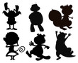 Silhouette forms of animals