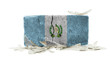 Brick with broken glass, violence concept
