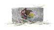 Brick with broken glass, violence concept