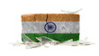 Brick with broken glass, violence concept