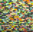 3d mosaic tile brick wall in multiple color pattern