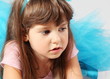 Serious Thinking Little Girl Portrait