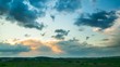 Sunset timelapse over the meadow