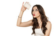 girl looking at the bottom of her empty cup of tea