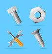 Vector: Icons for nuts and bolts Icons for nuts and bolts