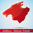 Vector: shiny icon in form of Mallorca, Spain shiny icon in form of Mallorca, Spain