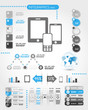blue mobile phone world infographics