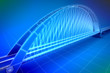 wireframe 3d  render of a bridge