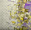 Illustration: 3d mosaic tile brick wall with fragmented pattern 3d mosaic tile brick wall with fragmented pattern