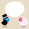 Vector: Birds Groom & Bride Speech Bubble Birds Groom & Bride Speech Bubble