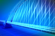 wireframe 3d  render of a bridge