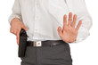 Secret service agent with a gun