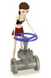 3d render of cartoon character with valve