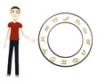 3d render of cartoon character with zodiac