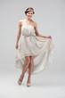 Girl in white coctail dress