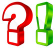 Icons Question & Answer 3D Red/Green