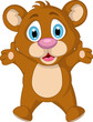 cute little brown bear cartoon expression