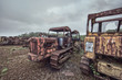 rusty old farm machinery