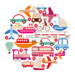 Vektor: Travel and Transport - round vector Travel and Transport - round vector