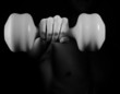 Fist hand with dumbbell