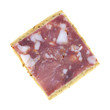 Photo: Square piece of sopressata on wheat cracker Square piece of sopressata on wheat cracker