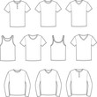Vector illustration of men's t-shirts