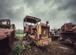 rusted farm tractor