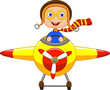 Little Boy Operating a Plane