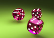Purple Dice on green table