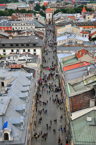 Photo: Tourists in main street of Krakow Tourists in main street of Krakow