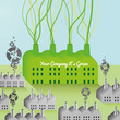 Green Company and Factory abstract Background