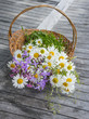 Photo: basket with wild flowers basket with wild flowers