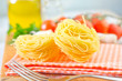 raw pasta and tomato