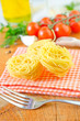 raw pasta and tomato