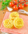 raw pasta and tomato