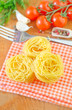 raw pasta and tomato