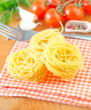 raw pasta and tomato