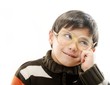 Photo: Little boy with glasses isolated on white Little boy with glasses isolated on white
