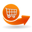 mon panier sur bouton web orange