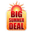 big summer deal in label with sun