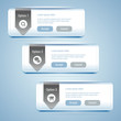 Set of 3 option banners with ribbon.