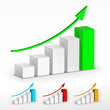 3D Growth bar graph. Vector business concept.