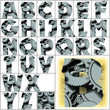 ABC alphabet characters clock font background