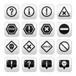 System buttons - warning, danger, error isolated on white