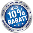 Button "Jetzt 10% Rabatt" blau/silber
