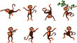 cute comical monkey series