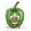 happy green bell pepper