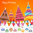 Vector Illustration of a Happy Birthday Card