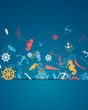 Vector Background with Nautical Elements